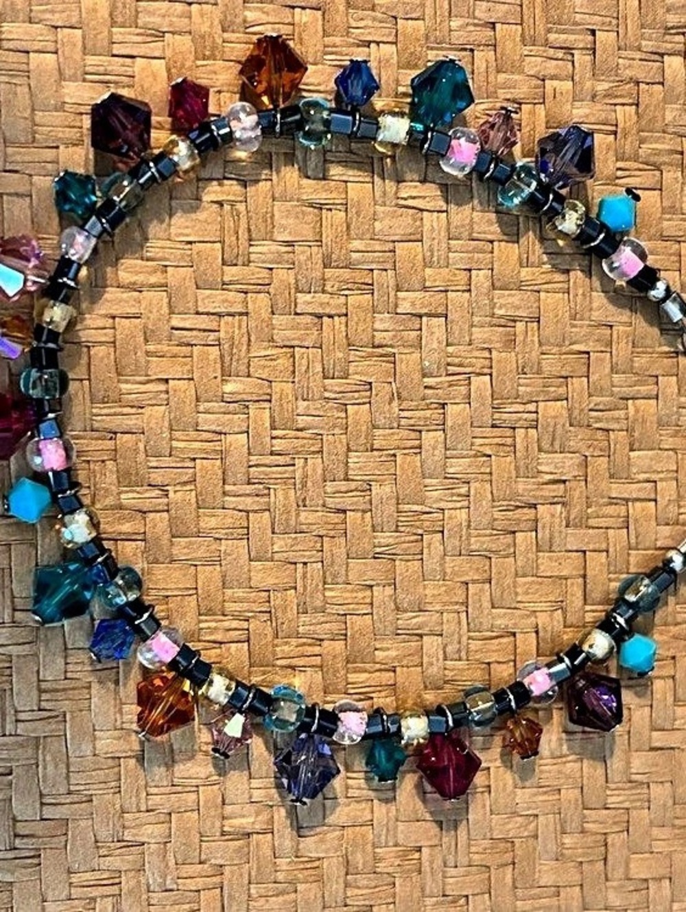 Multicolor Austrian Crystal Bracelet / .925 sterling silver